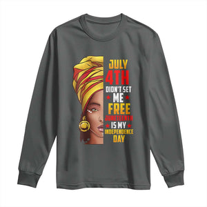 Juneteenth 1866 Long Sleeve Shirt Juneteenth Is My Independence Day for Women TS01 Dark Heather Print Your Wear