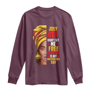 Juneteenth 1866 Long Sleeve Shirt Juneteenth Is My Independence Day for Women TS01 Maroon Print Your Wear