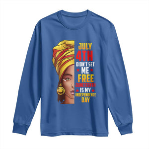 Juneteenth 1866 Long Sleeve Shirt Juneteenth Is My Independence Day for Women TS01 Royal Blue Print Your Wear