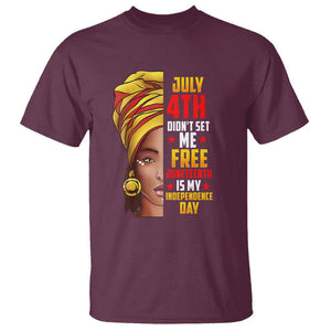 July 4th Juneteenth T Shirt For Women Juneteenth Is My Independence Day TS01 Maroon Printyourwear