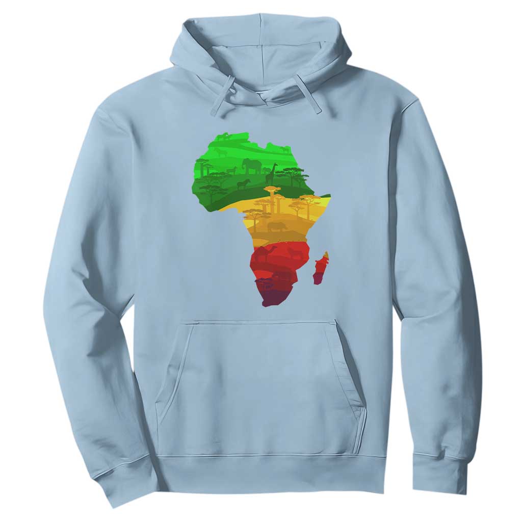 Africa Map Green Yellow Red Proud African Pride Juneteenth Hoodie TS01 Light Blue Printyourwear