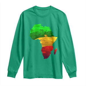 Africa Map Long Sleeve Shirt Green Yellow Red African Pride TS01 Irish Green Print Your Wear