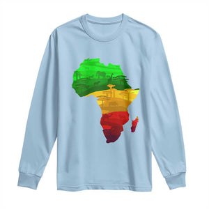 Africa Map Long Sleeve Shirt Green Yellow Red African Pride TS01 Light Blue Print Your Wear