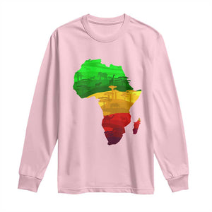 Africa Map Long Sleeve Shirt Green Yellow Red African Pride TS01 Light Pink Print Your Wear