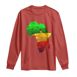 Africa Map Long Sleeve Shirt Green Yellow Red African Pride TS01 Red Print Your Wear