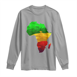 Africa Map Long Sleeve Shirt Green Yellow Red African Pride TS01 Sport Gray Print Your Wear