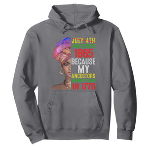 Black Queen Hoodie Juneteenth 1865 Because My Ancestors Weren't Free in 1776 TS01 Charcoal Printyourwear