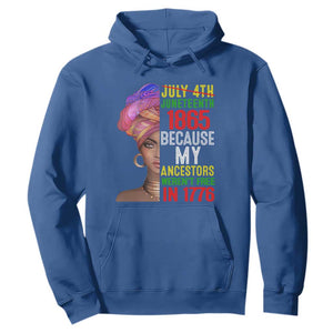 Black Queen Hoodie Juneteenth 1865 Because My Ancestors Weren't Free in 1776 TS01 Royal Blue Printyourwear