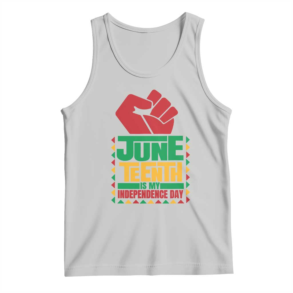 Juneteenth Is My Independence Day Tank Top Raised Fist TS01 Ash Print Your Wear
