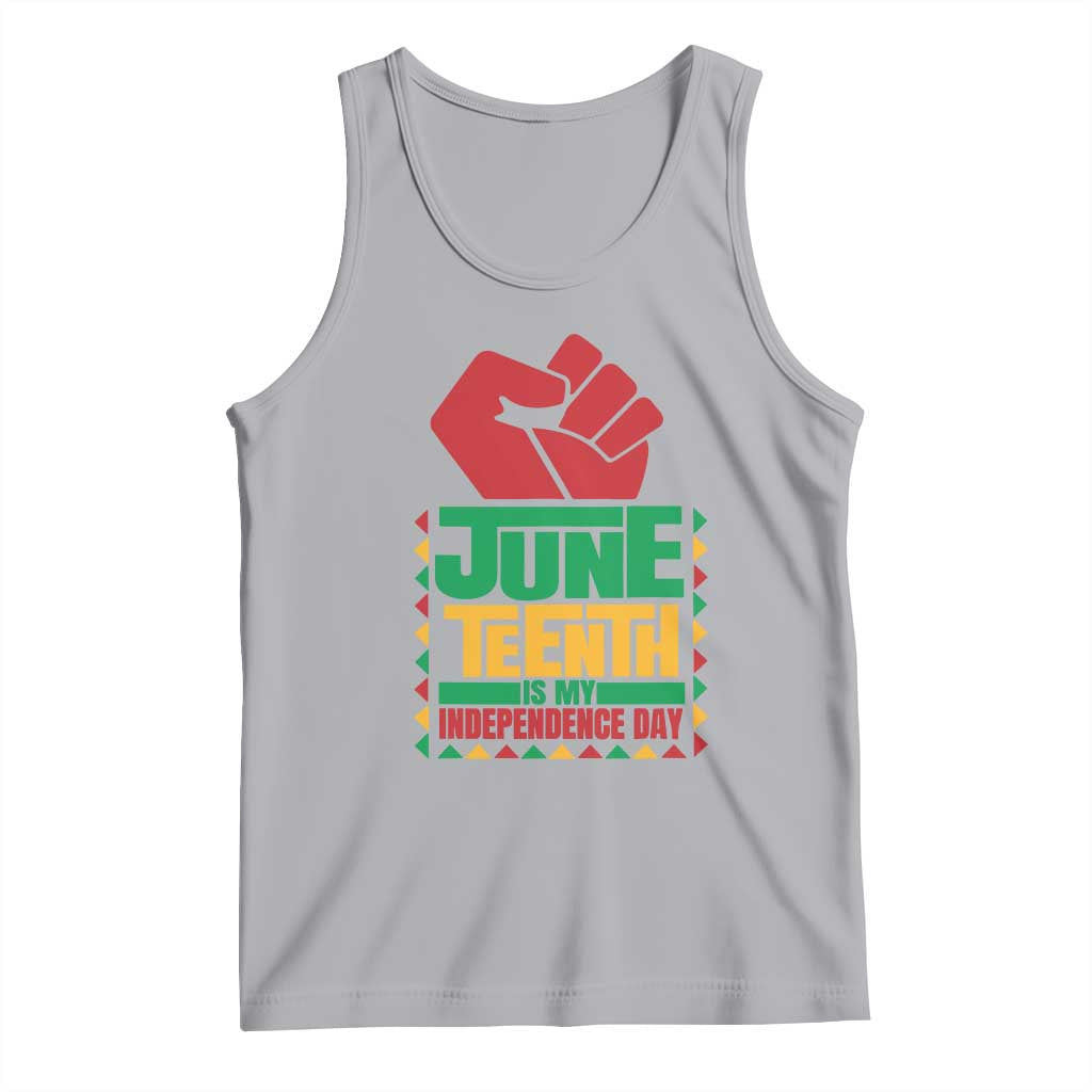 Juneteenth Is My Independence Day Tank Top Raised Fist TS01 Athletic Heather Print Your Wear