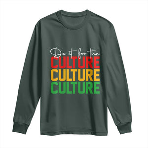 African Pride Long Sleeve Shirt Do It For The Culture TS01 Dark Forest Green Print Your Wear