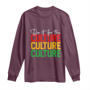 African Pride Long Sleeve Shirt Do It For The Culture TS01 Maroon Print Your Wear