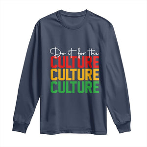 African Pride Long Sleeve Shirt Do It For The Culture TS01 Navy Print Your Wear