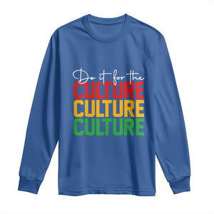 African Pride Long Sleeve Shirt Do It For The Culture TS01 Royal Blue Print Your Wear