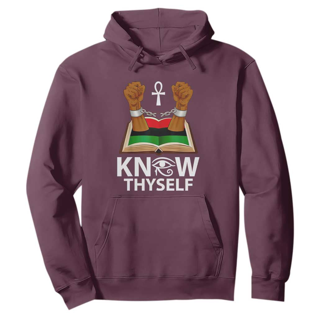 African American History Hoodie Know Thyself TS01 Maroon Printyourwear
