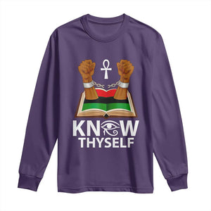 African American History Long Sleeve Shirt Know Thyself Break The Chains TS01 Purple Print Your Wear