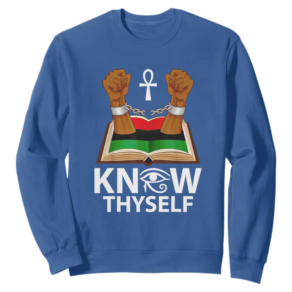 African American History Sweatshirt Know Thyself TS01 Royal Blue Printyourwear
