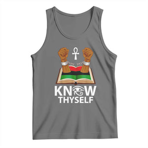 African American History Tank Top Know Thyself Break The Chains TS01 Black Heather Print Your Wear