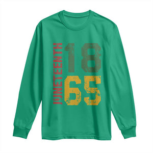 Juneteenth Long Sleeve Shirt Celebrating Freedom In African History Since 1865 TS01 Irish Green Print Your Wear