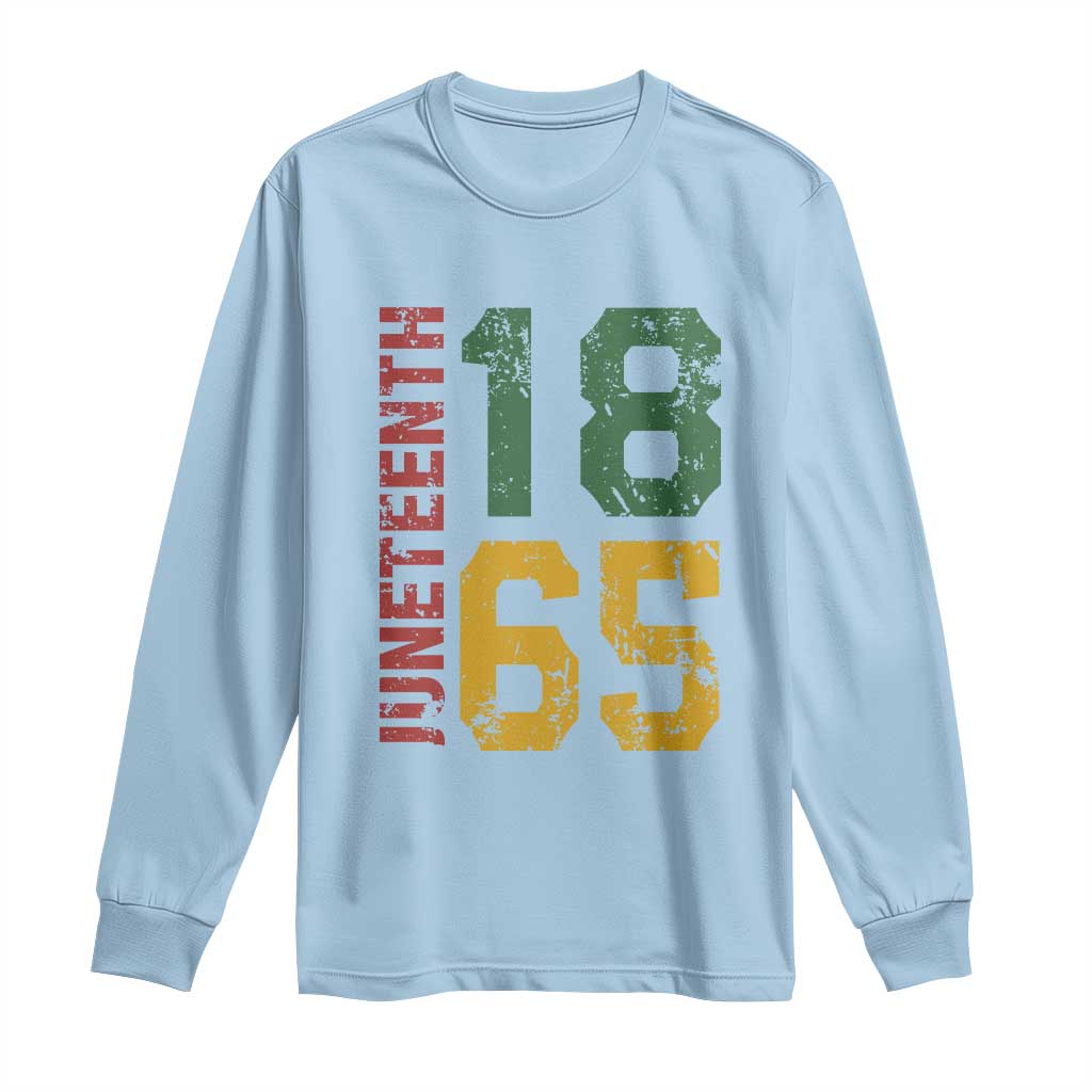 Juneteenth Long Sleeve Shirt Celebrating Freedom In African History Since 1865 TS01 Light Blue Print Your Wear