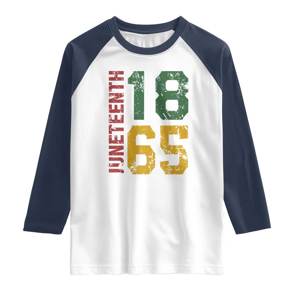 Juneteenth Raglan Shirt Celebrating Freedom In African History Since 1865 TS01 White Navy Print Your Wear