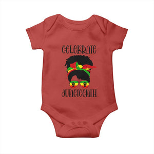 Black Women Baby Onesie Celebrate Juneteenth Messy Bun TS01 Red Print Your Wear