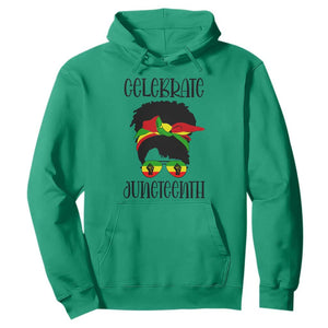 Black Women Messy Bun Juneteenth Celebrate Hoodie TS01 Irish Green Printyourwear