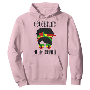 Black Women Messy Bun Juneteenth Celebrate Hoodie TS01 Light Pink Printyourwear