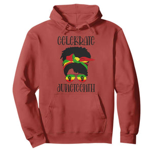 Black Women Messy Bun Juneteenth Celebrate Hoodie TS01 Red Printyourwear