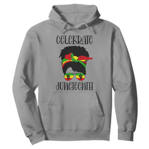 Black Women Messy Bun Juneteenth Celebrate Hoodie TS01 Sport Gray Printyourwear