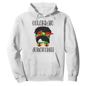 Black Women Messy Bun Juneteenth Celebrate Hoodie TS01 White Printyourwear