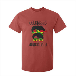 Black Women T Shirt For Kid Celebrate Juneteenth Messy Bun TS01 Red Print Your Wear