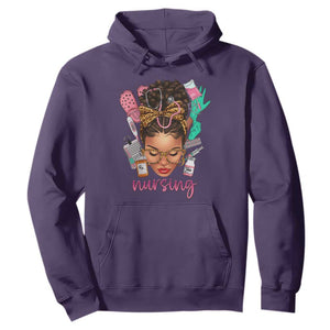 African American Nurse Hoodie Black History Month with Afro Hair TS01 Purple Printyourwear