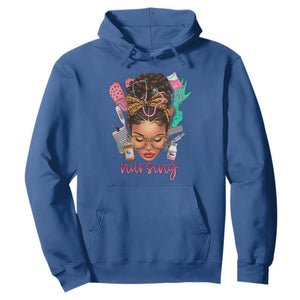 African American Nurse Hoodie Black History Month with Afro Hair TS01 Royal Blue Printyourwear