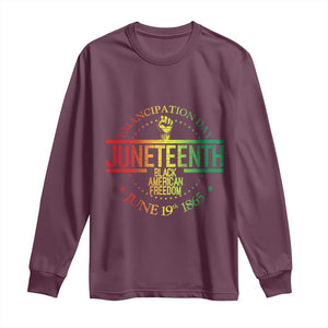 Emancipation Day Juneteenth 1865 Long Sleeve Shirt Black American Freedom History June 19th TS01 Maroon Print Your Wear