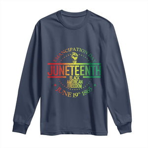 Emancipation Day Juneteenth 1865 Long Sleeve Shirt Black American Freedom History June 19th TS01 Navy Print Your Wear