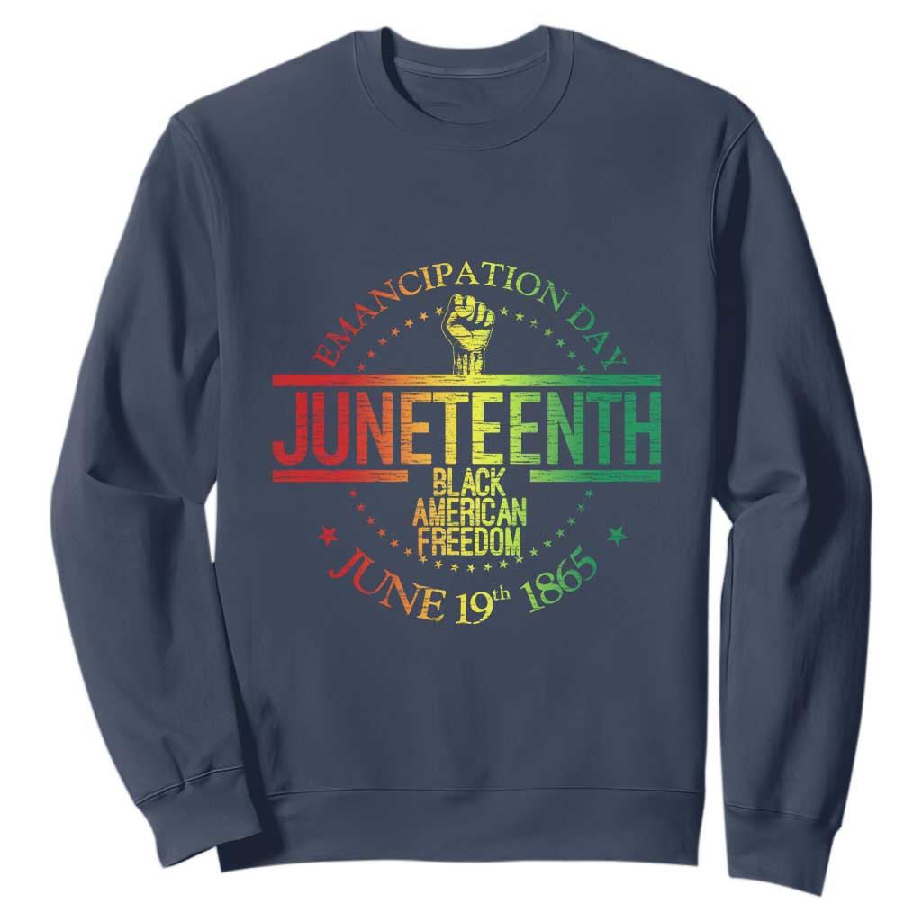 Juneteenth African American Freedom Black History June 19 Sweatshirt TS01 Navy Printyourwear