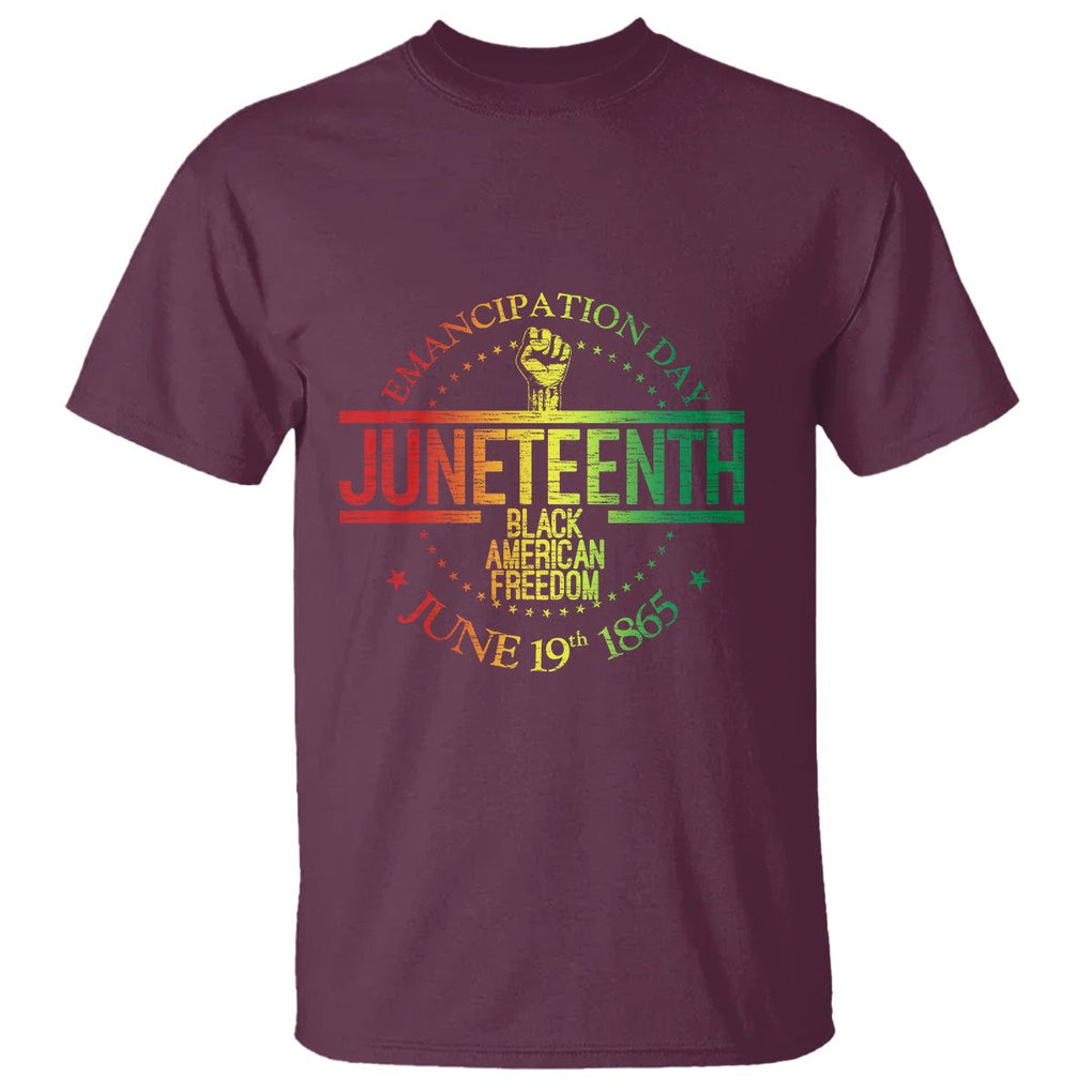 Juneteenth African American Freedom Black History June 19 T Shirt TS01 Maroon Printyourwear