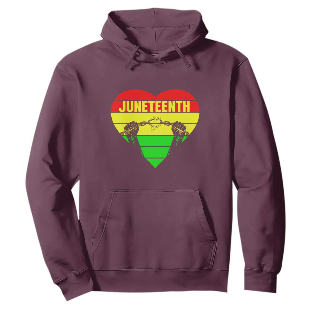 BHM Hoodie Juneteenth Breaking Every Chain TS01 Maroon Printyourwear
