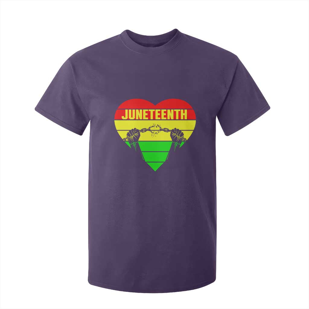 Juneteenth T Shirt For Kid Breaking Every Chain BHM Heart TS01 Purple Print Your Wear