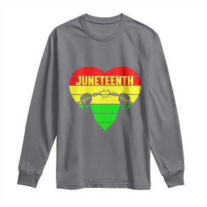 Juneteenth Long Sleeve Shirt Breaking Every Chain BHM Heart TS01 Charcoal Print Your Wear