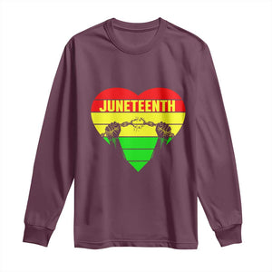 Juneteenth Long Sleeve Shirt Breaking Every Chain BHM Heart TS01 Maroon Print Your Wear