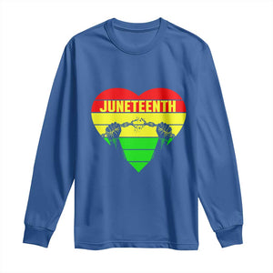 Juneteenth Long Sleeve Shirt Breaking Every Chain BHM Heart TS01 Royal Blue Print Your Wear