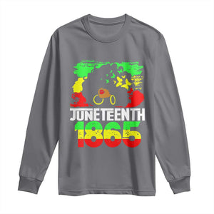 Afro Woman Long Sleeve Shirt Juneteenth 1865 African Black Pride TS01 Charcoal Print Your Wear