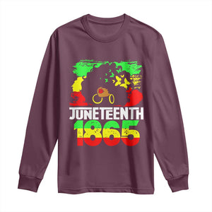 Afro Woman Long Sleeve Shirt Juneteenth 1865 African Black Pride TS01 Maroon Print Your Wear