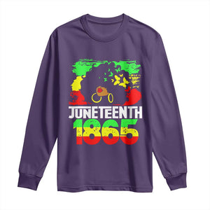 Afro Woman Long Sleeve Shirt Juneteenth 1865 African Black Pride TS01 Purple Print Your Wear