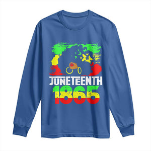 Afro Woman Long Sleeve Shirt Juneteenth 1865 African Black Pride TS01 Royal Blue Print Your Wear