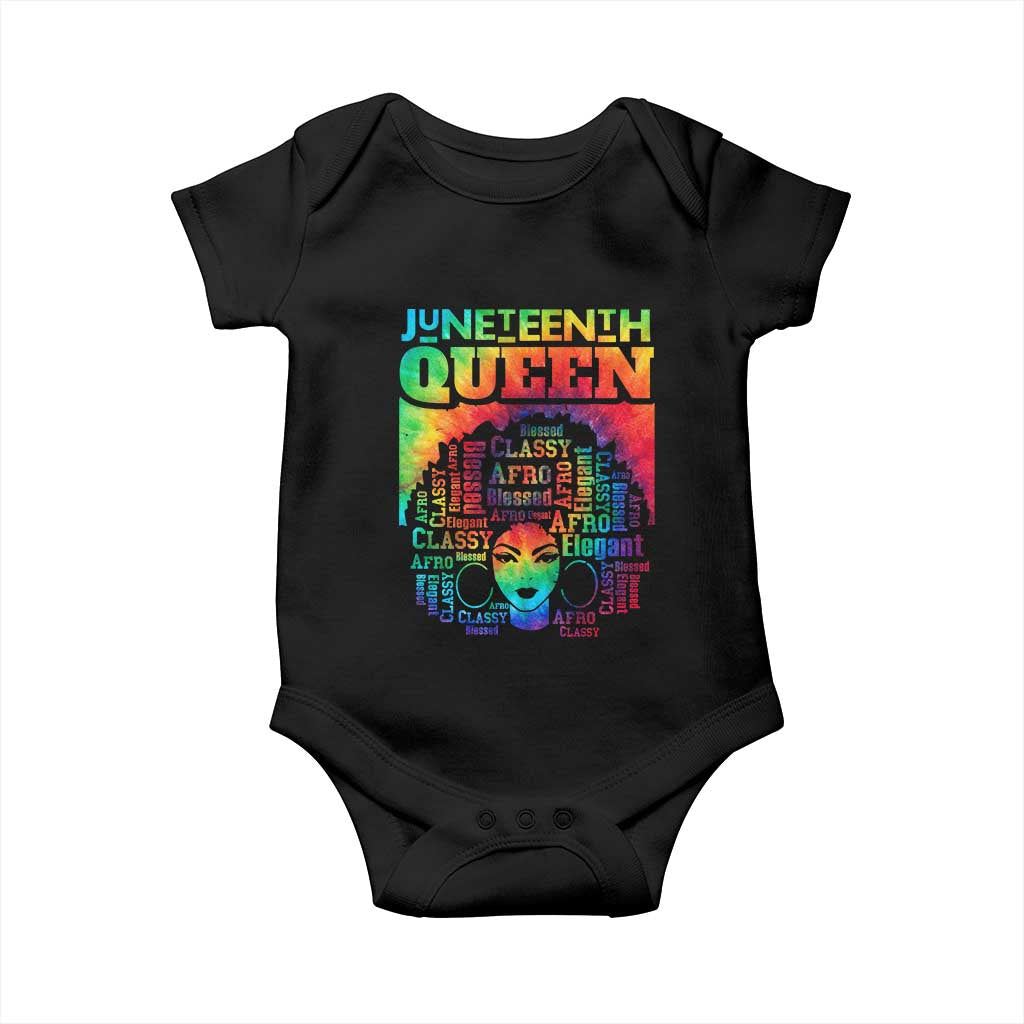 Juneteenth Afro Queen Baby Onesie Melanin Black Women Magic Tie Dye TS01 Black Print Your Wear