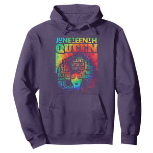 Juneteenth Afro Queen Hoodie Melanin Black Girl Magic Women Tie Dye TS01 Purple Printyourwear