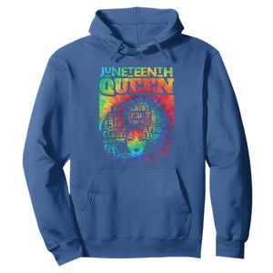 Juneteenth Afro Queen Hoodie Melanin Black Girl Magic Women Tie Dye TS01 Royal Blue Printyourwear